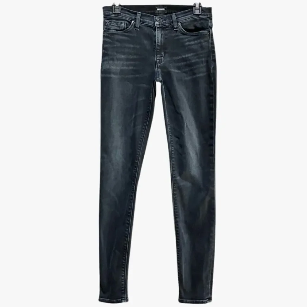 Hudson Jeans Nico Mid Rise Super Skinny Jeans in Faded Black Wash Women’s 27